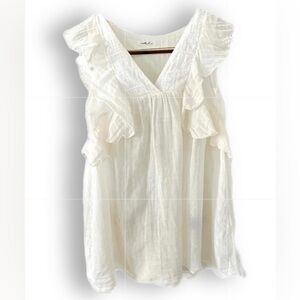 Romantic Italian Linen Ruffle Babydoll Dress | Miho’s Italy | Beach Coverup | M